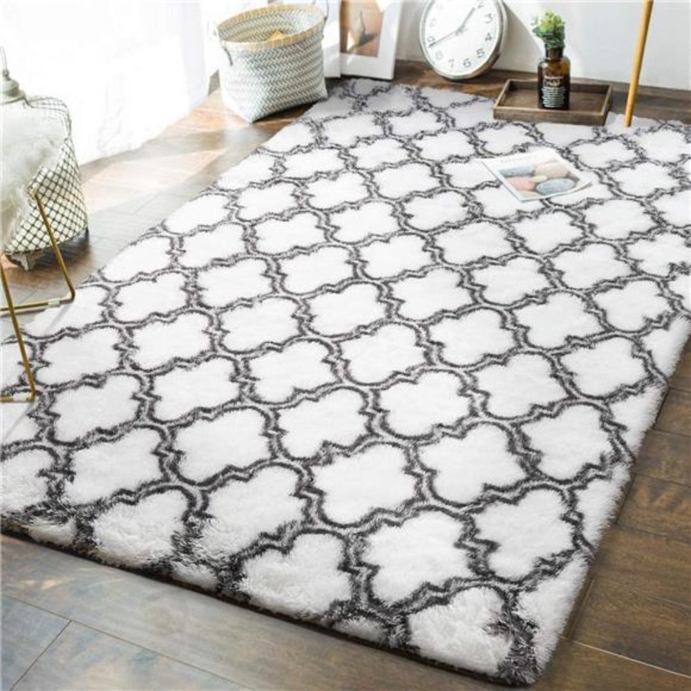 Modern Fluffy Soft Area Rug- White